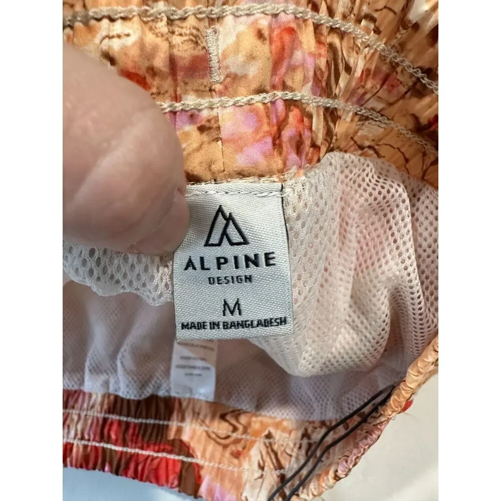 NWT Alpine Design Woven Shortie Multi Marbling Print Size Medium